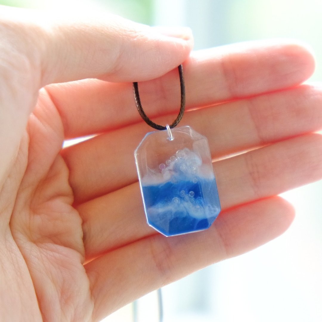 【冲浪里】The Great Wave Necklace / Ear Rings by ETPLANT - 项链 - 银 蓝色
