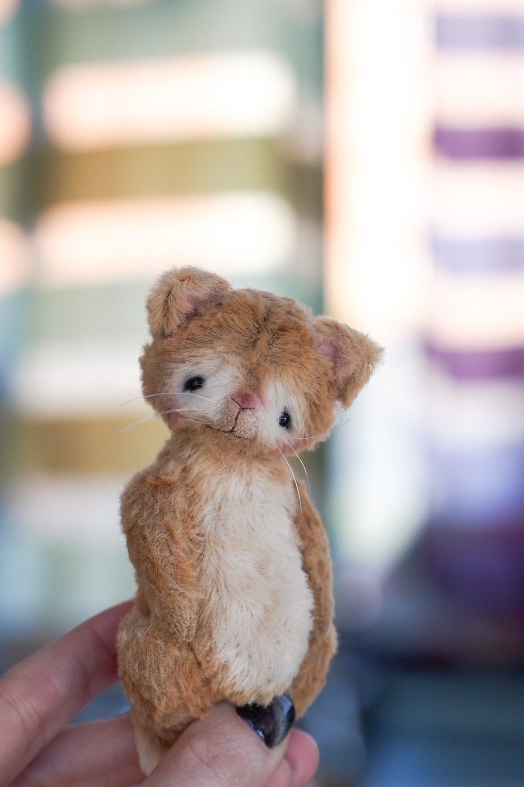 Little cute ginger kitten teddy bear interior toy - 玩偶/公仔 - 环保材料 橘色
