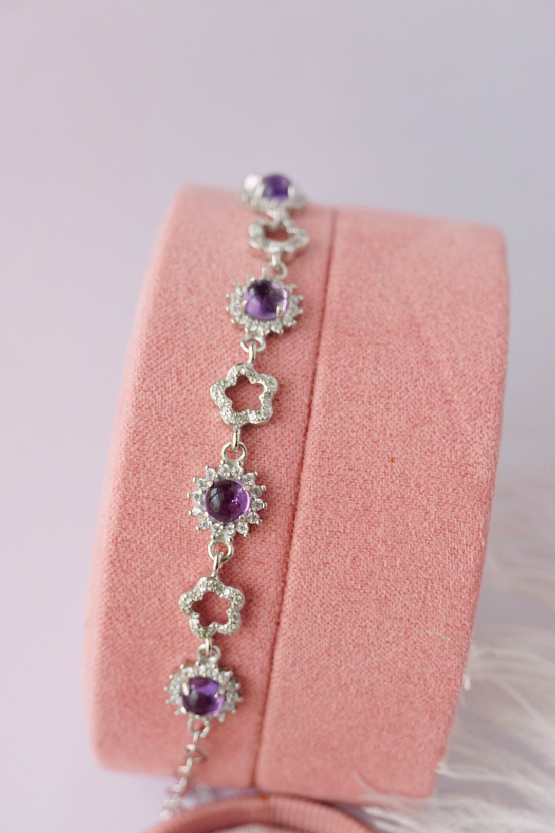 Natural Amethyst Bracelet Sterling Silver925 . - 手链/手环 - 纯银 紫色