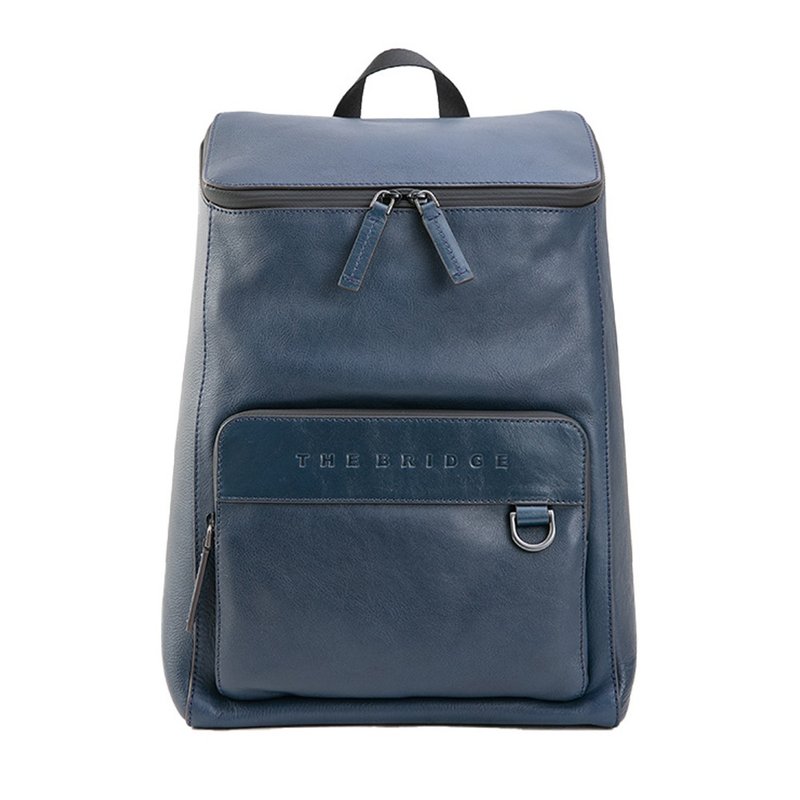 THE BRIDGE 意大利牛皮 DAMIANO 后背包 - 后背包/双肩包 - 真皮 蓝色