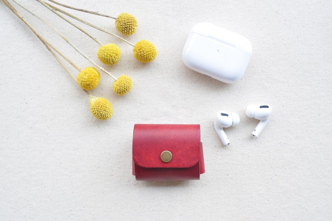 AirPods Pro皮革保护套-枣红 - 耳机收纳 - 真皮 