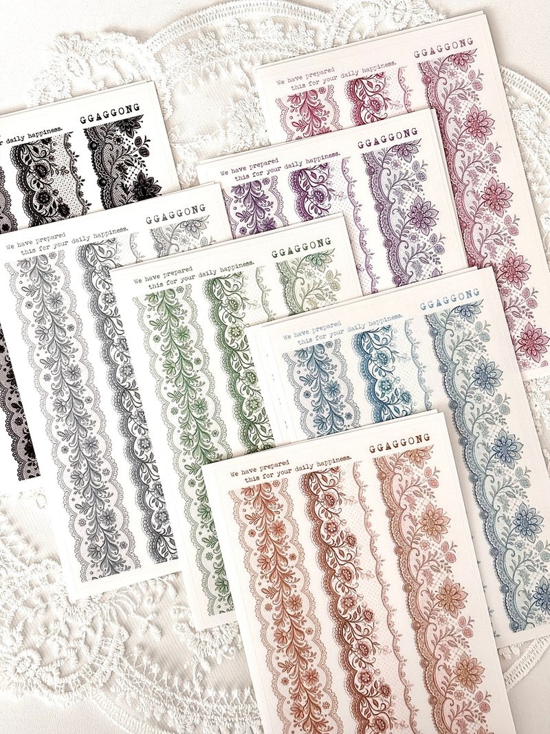 蕾丝面纱贴纸 - 贴纸 - 纸 