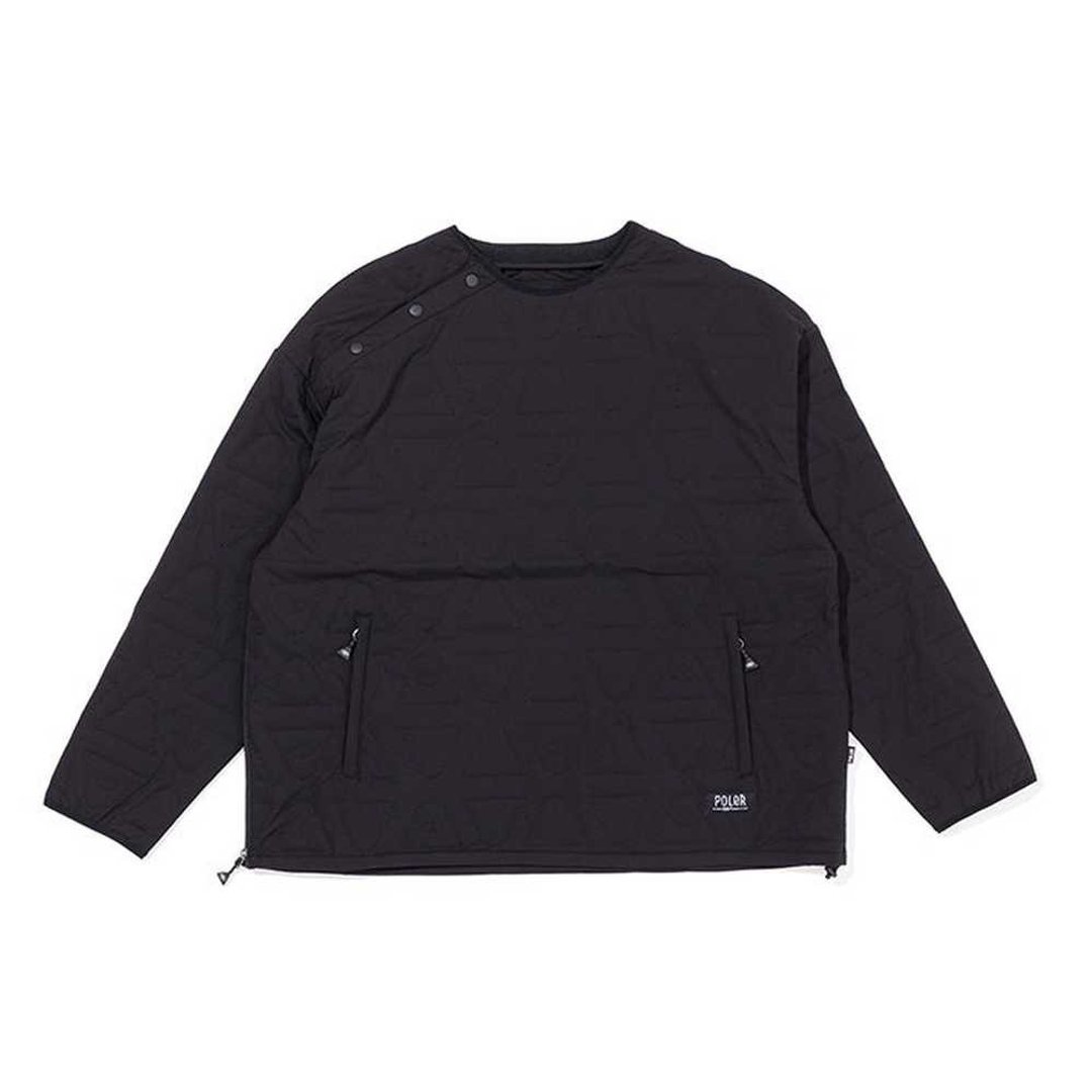 日本限定 POLER CYCLOPS QUILTED CREW 山形眼绗缝圆领上衣 / 黑 - 中性连帽卫衣/T 恤 - 聚酯纤维 黑色