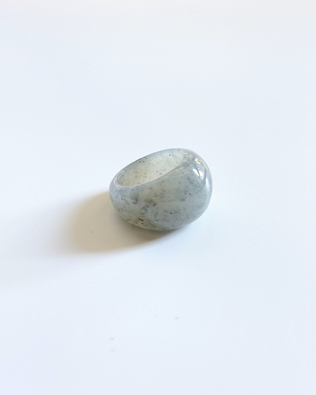 #514~517 疎 星 | 和田玉点墨青花戒指 - 戒指 - 玉石 灰色