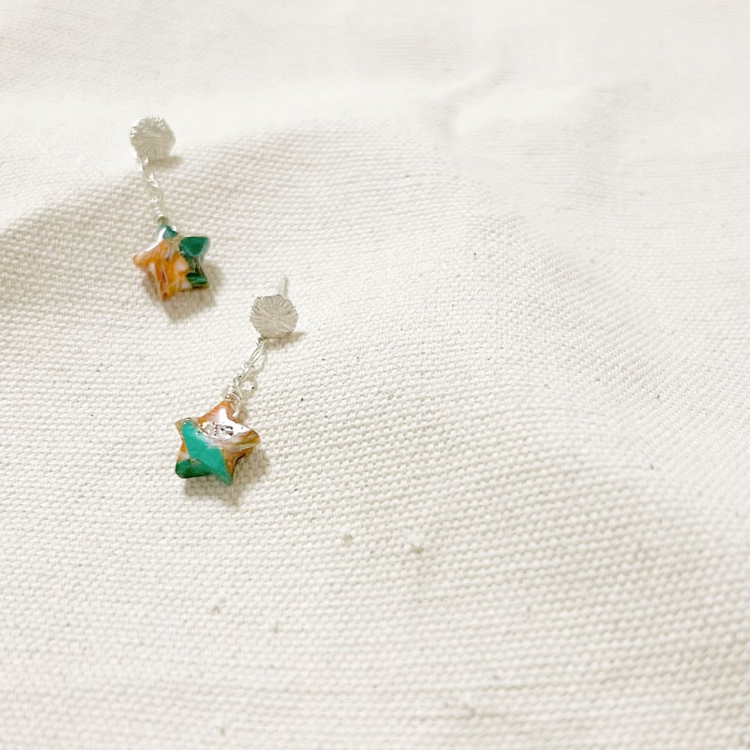 star 2way earring - 耳环/耳夹 - 其他金属 银色
