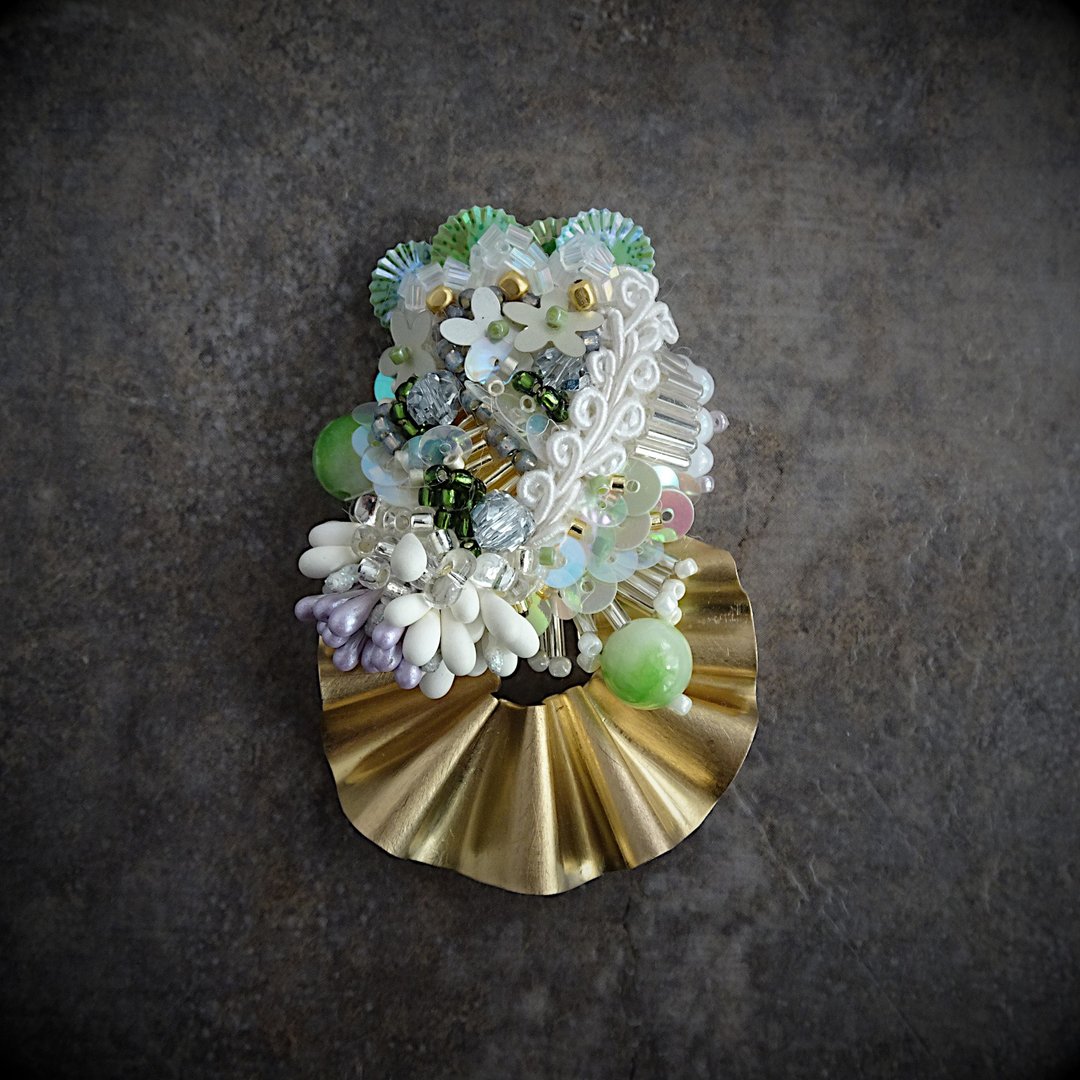 blossom // 胸针 - 胸针 - 铜/黄铜 白色