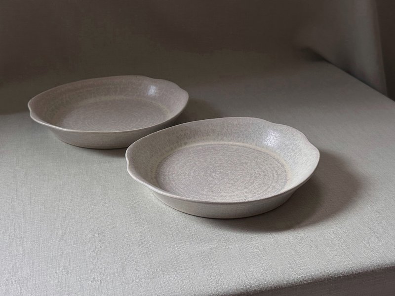 糵石 花边把手皿 - 盘子/餐盘/盘架 - 陶 