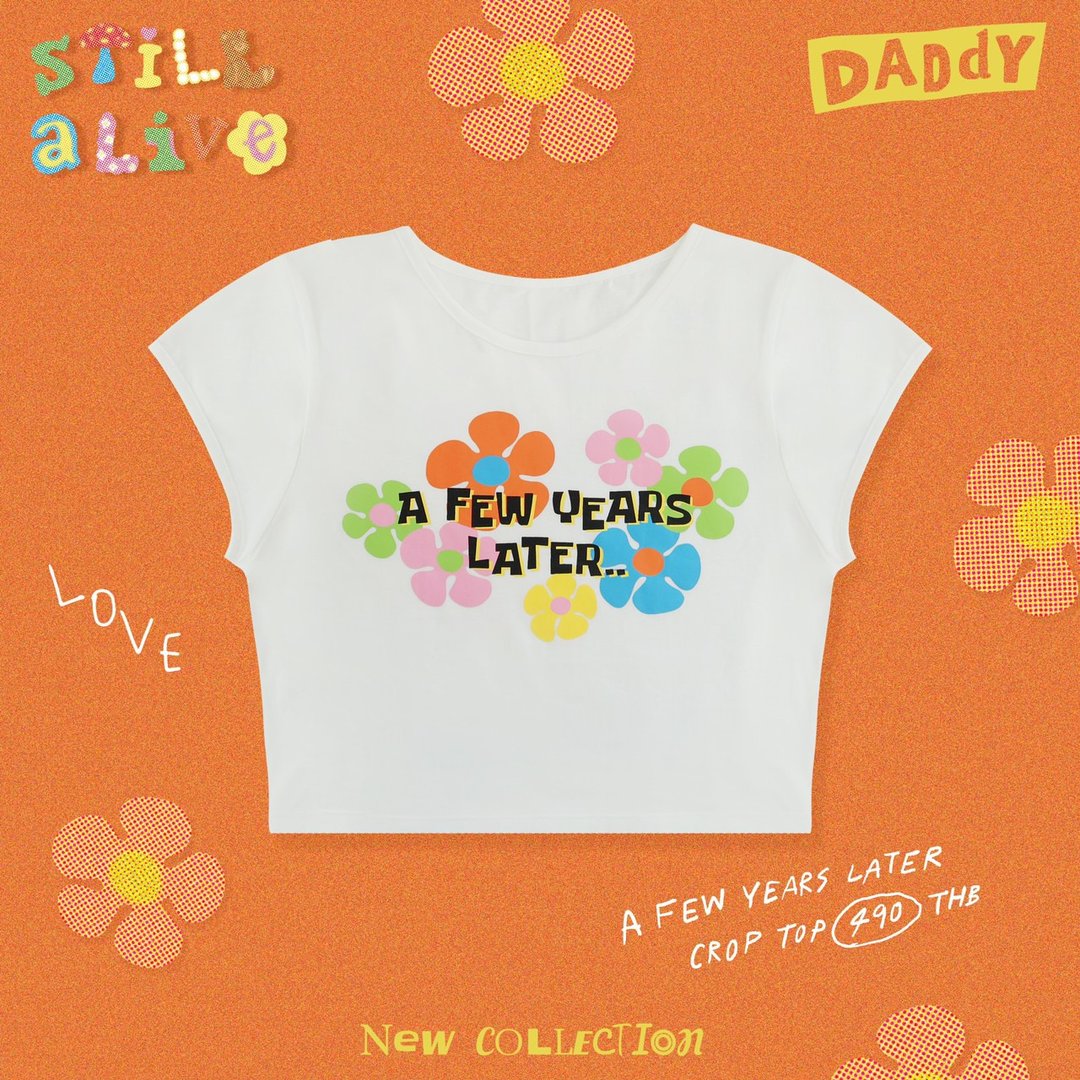 Daddy A Few Years Later Crop Top - 女装 T 恤 - 其他材质 白色