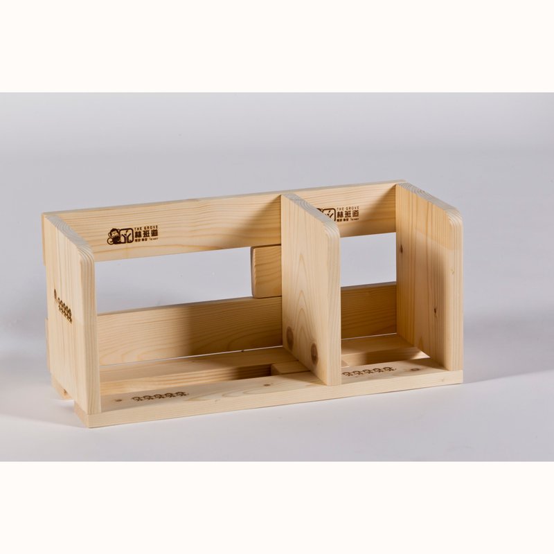 活动书架 - 置物架/篮子 - 木头 卡其色