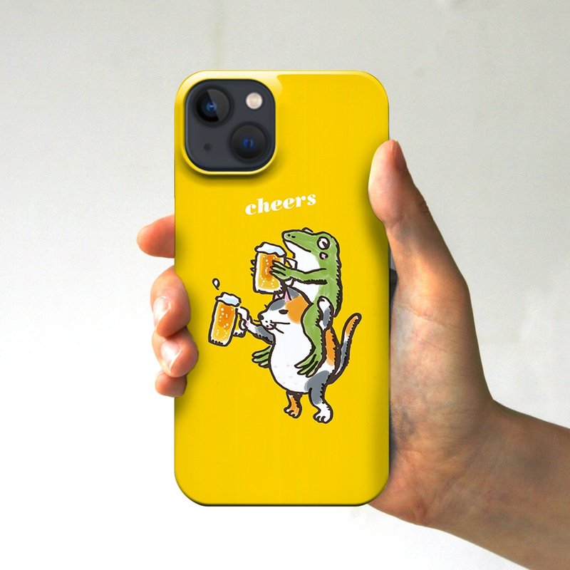 iPhone case cat and blue frog toast yellow - 手机壳/手机套 - 塑料 黄色