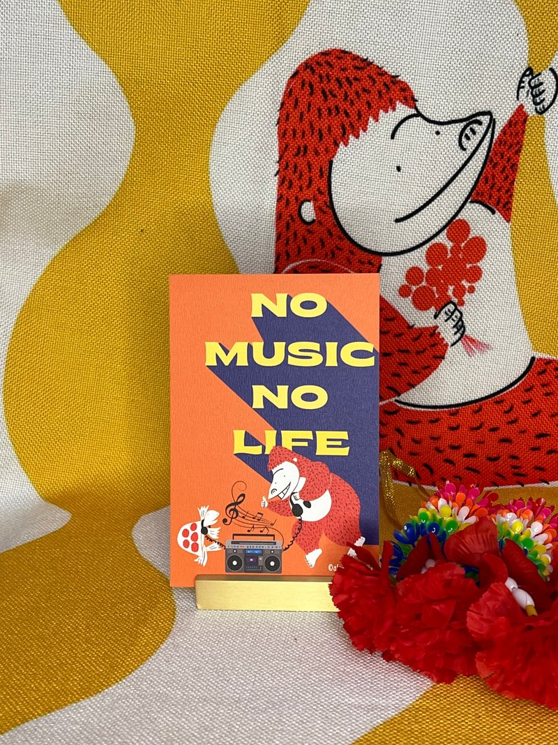 香港原创alpha and Billy no Music no Life 明信片 - 卡片/明信片 - 纸 橘色