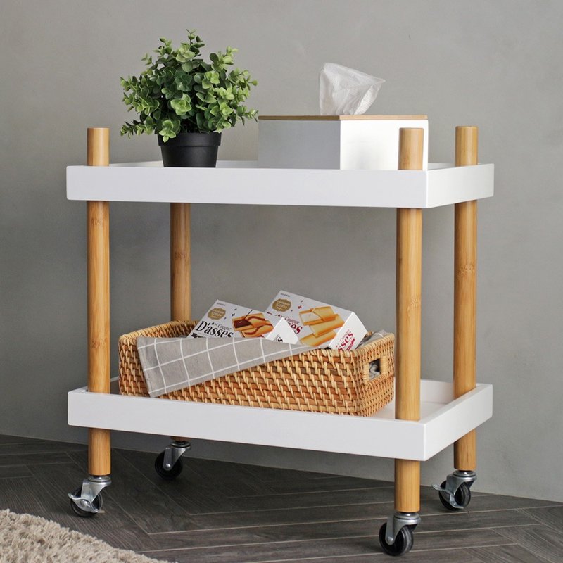 北欧风双层推车/家居收纳 - 收纳用品 - 木头 白色