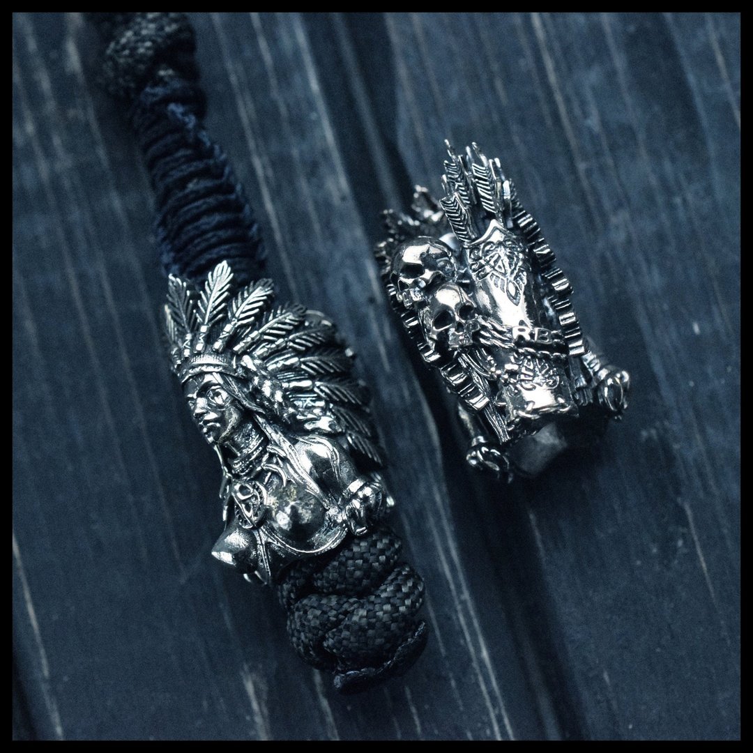 刀珠 Paracord Bead Amazon, Woman warrior Knife bead, Paracord keychain, edc bead - 钥匙链/钥匙包 - 其他金属 