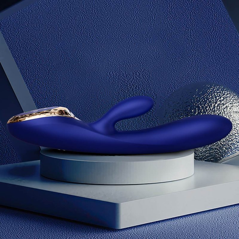 情人节 KISTOY A-king 秒爱浪潮 充气膨胀按摩棒-蓝 - 情趣用品 - 硅胶 蓝色