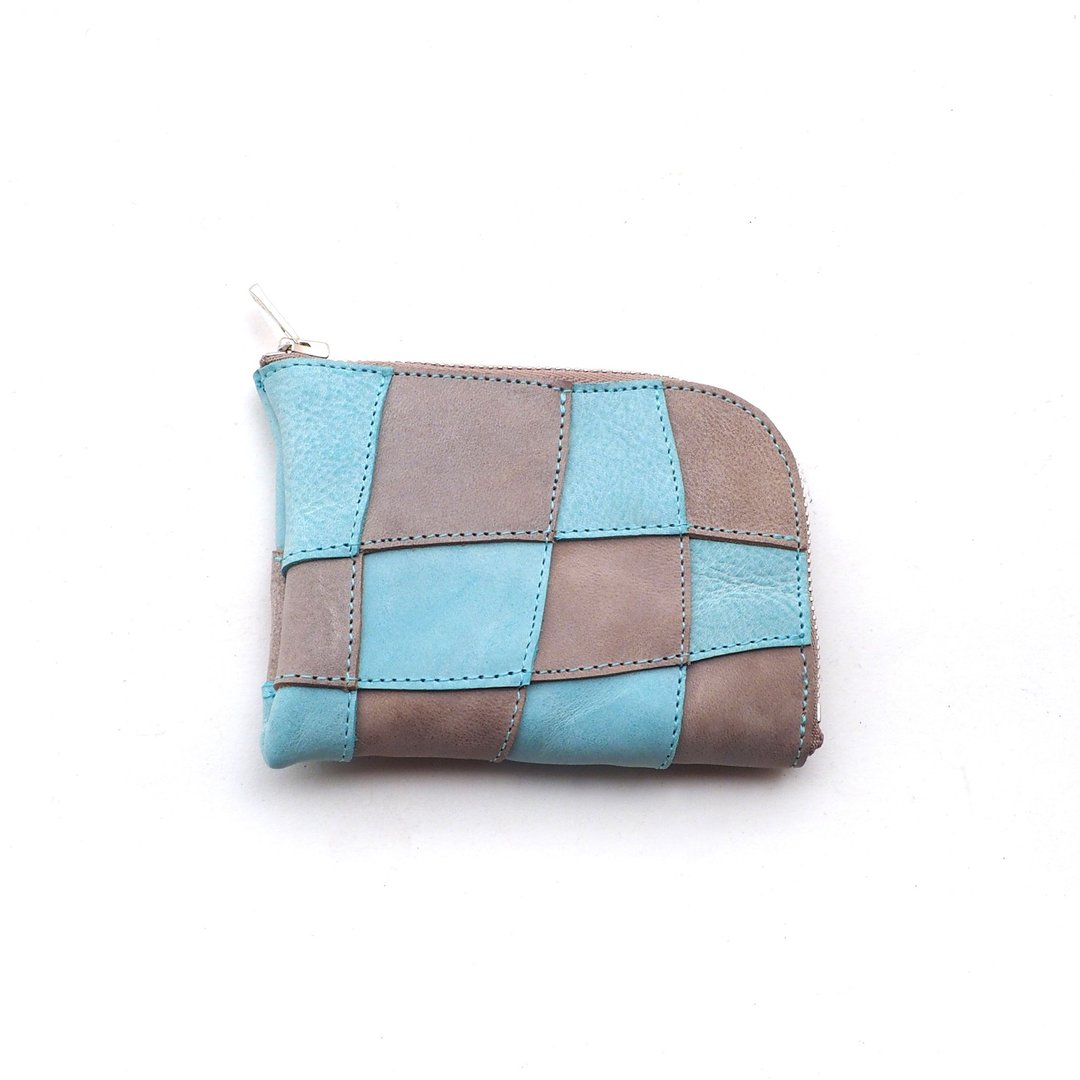 random leather wallet24/皮革/L型拉链/迷你钱包/零钱包/卡片夹/sw001_24 - 零钱包 - 真皮 粉红色
