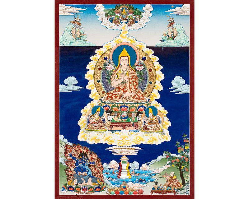 崇巴唐卡 | 手工制作的西藏艺术 促进神圣保护 - 墙贴/壁贴 - 其他材质 多色