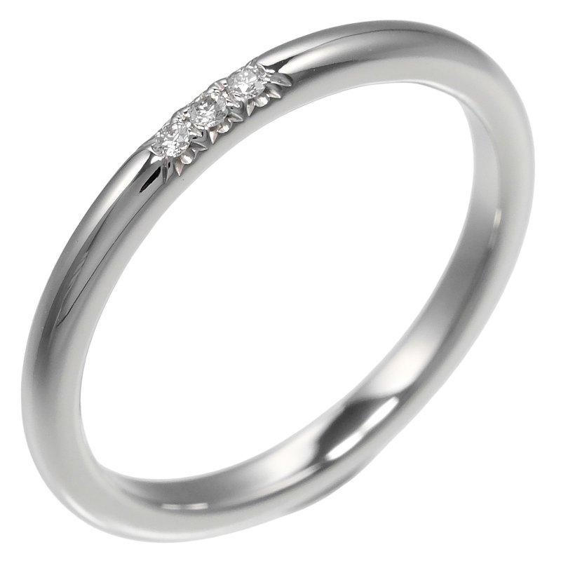 【日本直送】TIFFANY&Co. 戒指 永恒 വിവാഹം 经典 12号 Pt950铂金 3P钻石 约3.58g 戒指 2mm【二手品】 - 戒指 - 贵金属 银色