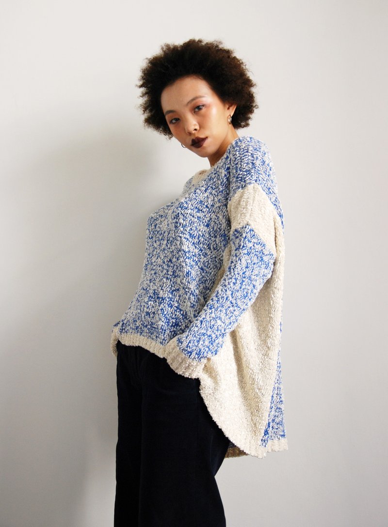 古着前短后长毛衣 - 女装针织衫/毛衣 - 其他材质 