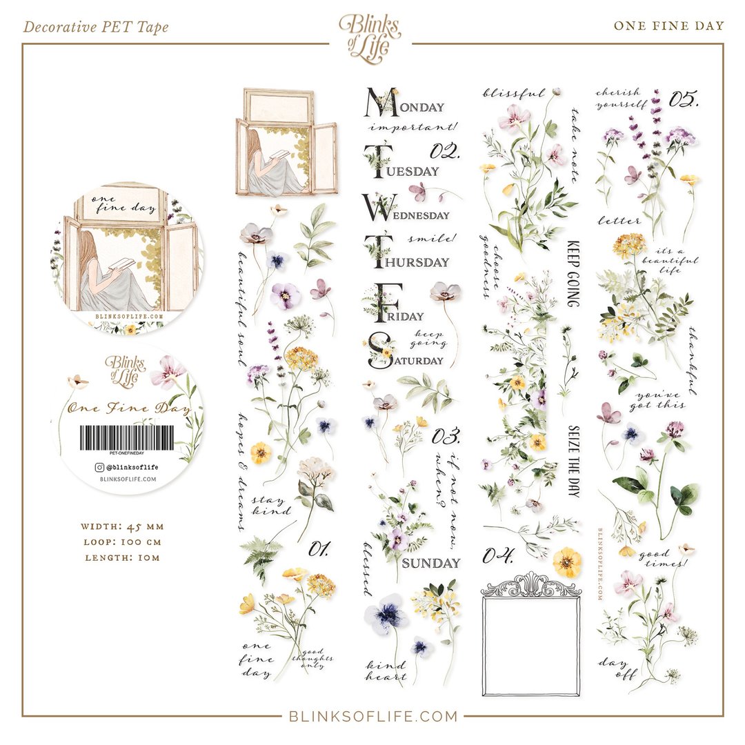 Cozy Days Vol. 01 - 雾面PET胶带 (透明离型纸) - 纸胶带 - 塑料 