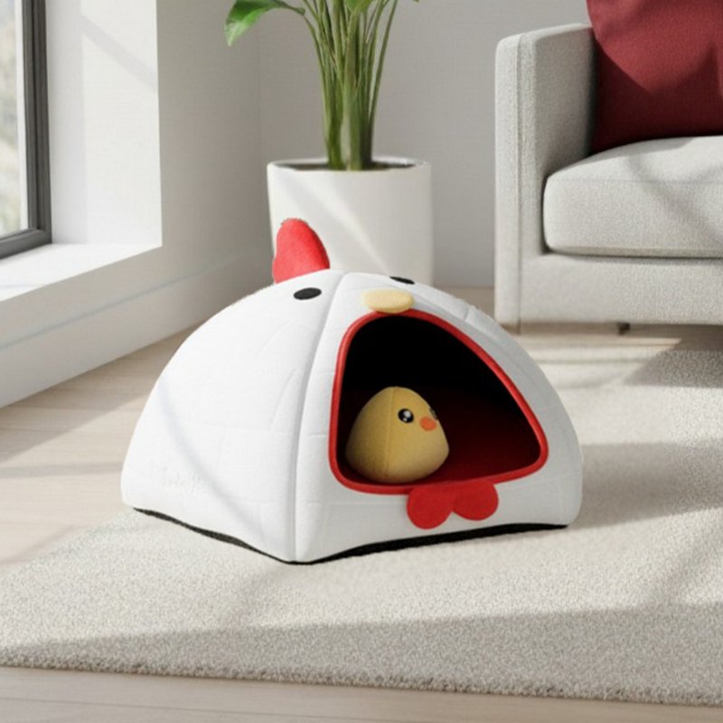 动物冰屋玩具组-  咕咕咕鸡  宠物玩具 猫咪床垫 隐密大空间 - 床垫/笼子 - 其他人造纤维 红色