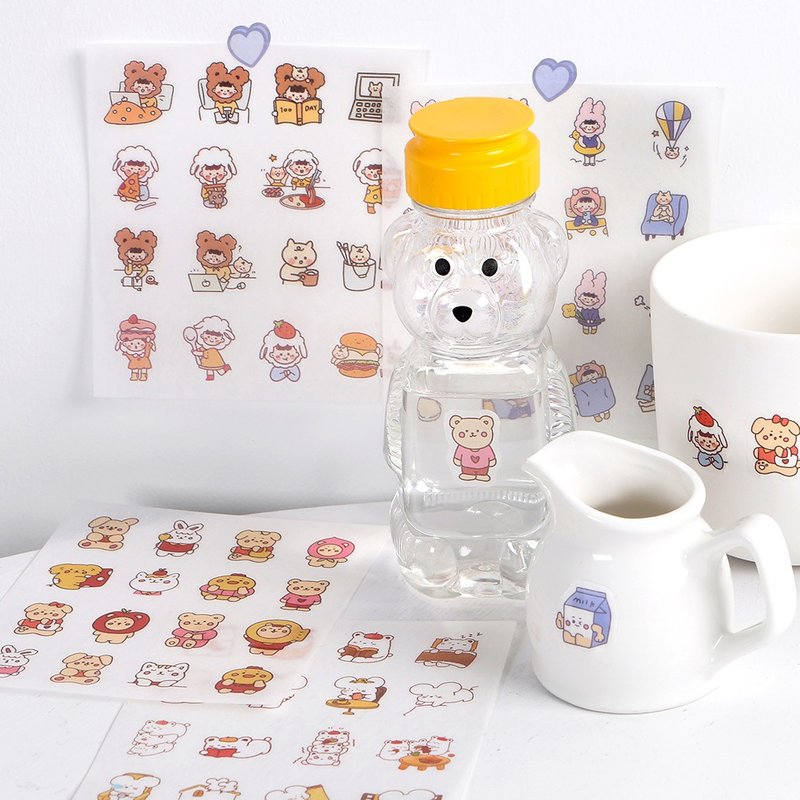Hisome嗨森部屋 【元气集结号】可爱手帐装饰贴画双享装和纸贴纸 - 贴纸 - 纸 