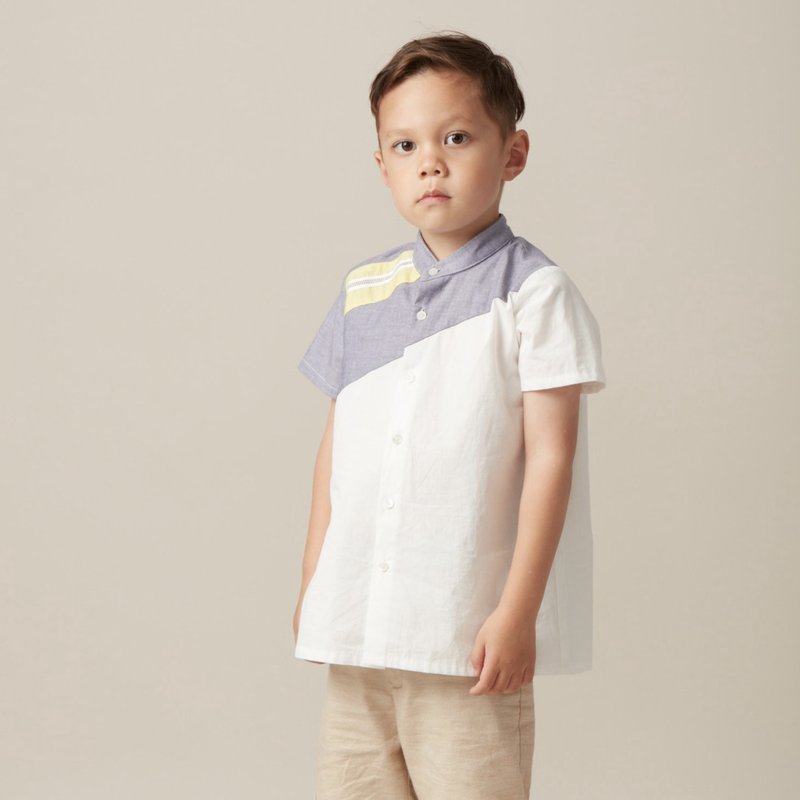 A LIGHT 衬衫 - 童装上衣 - 棉．麻 白色