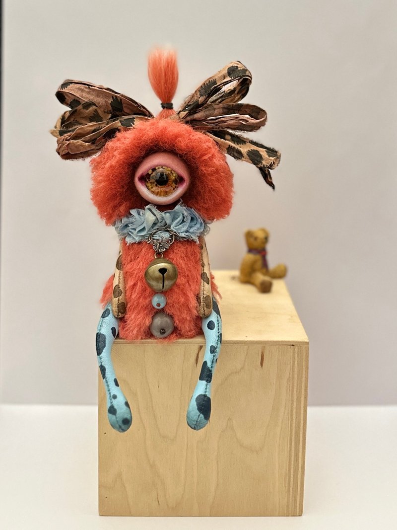 带铃铛的小橘色独眼巨人 - 玩偶/公仔 - 其他材质 橘色