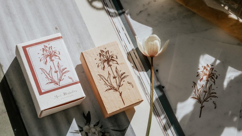 花草系打印章-鸢尾 - 印章/印台 - 木头 