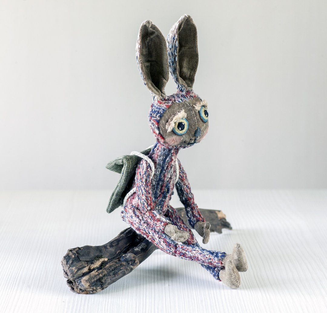 BUNNY by KTZAY Bunny Rabbits Rabbit 33 Cm 12 inch - 玩具/玩偶 - 亚麻 粉红色
