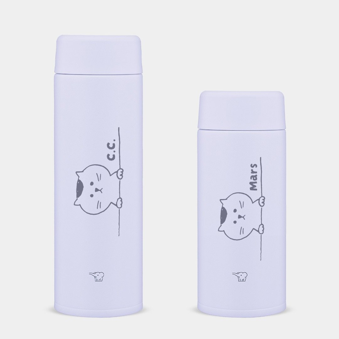 【定制化礼物】猫咪 英文名 象印不锈钢 保温瓶 PU041 - 保温瓶/保温杯 - 不锈钢 紫色