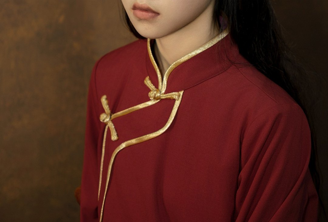 妙音 新中式復古藏装   改良版寬鬆婚服旗袍 - 洋装/连衣裙 - 其他材质 红色