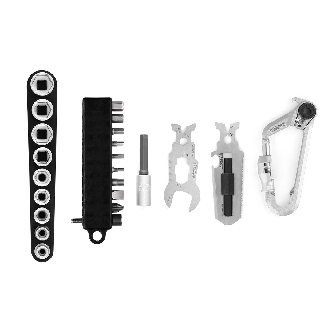 WOHO WOKit  2.0 经典随身工具再升级 全能模块化登山钩工具组 - 自行车/周边 - 其他金属 银色