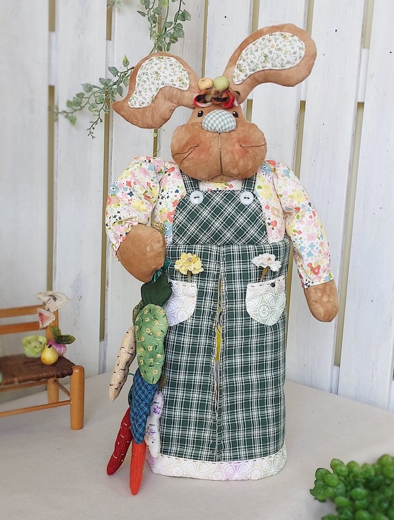 吊带兔面纸套 | 长版 | 可挂式 - 纸巾盒 - 棉．麻 多色