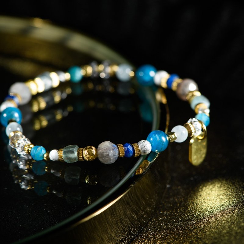 莫雷诺冰河 // C1514磷灰石蓝晶手链 - 手链/手环 - 宝石 