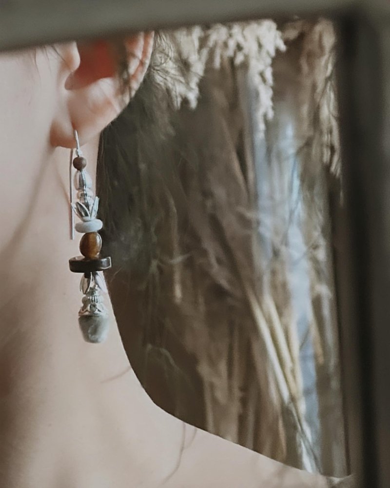 包邮 | 环保概念 | 民族风 | 干果耳环 - 耳环/耳夹 - 环保材料 银色