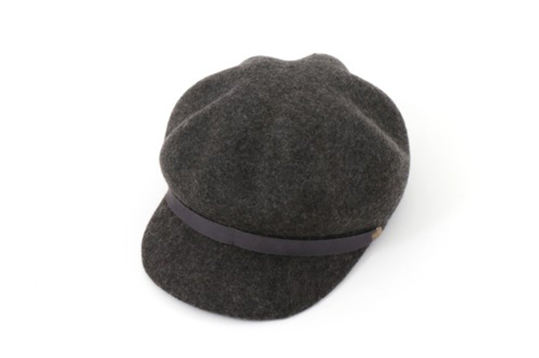 Charcoal Felt Newsboy Cap Cath Cass Fall / Winter Hat - 帽子 - 棉．麻 
