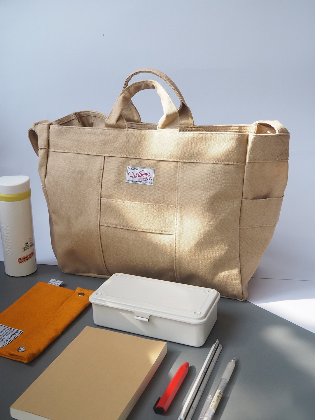 Way Crossbody Bag : Khaki - 侧背包/斜挎包 - 棉 卡其色
