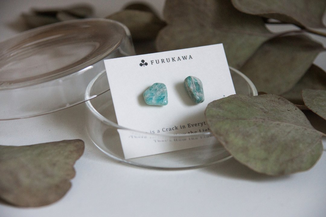 CRACK | 矿物系耳环 |  EARRINGS - 耳环/耳夹 - 玉石 蓝色