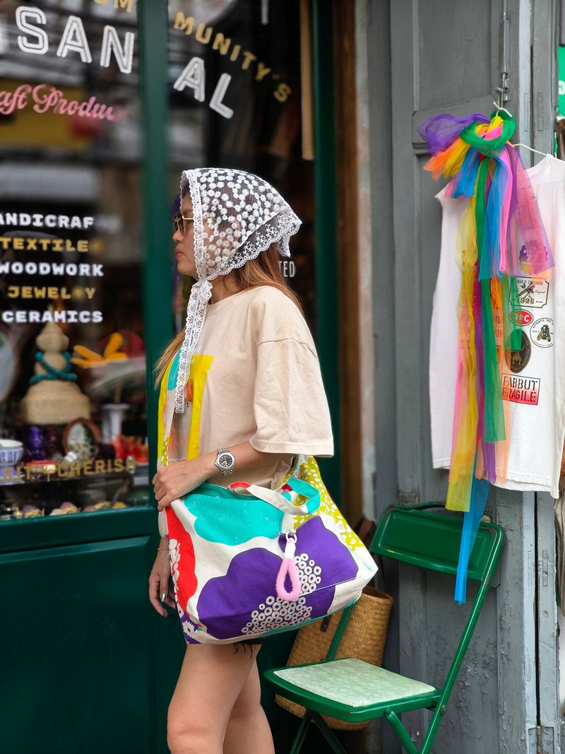 日本斜挎包 配混合颜色和免费钥匙扣 - 侧背包/斜挎包 - 棉．麻 绿色