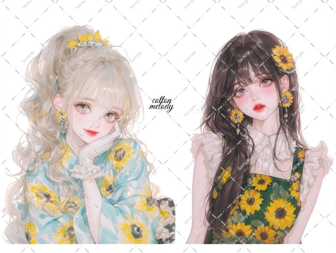 original sticker no.6293 人物贴纸 原创贴纸 人物贴纸 女孩贴纸 原创人物贴纸 - 贴纸 - 纸 