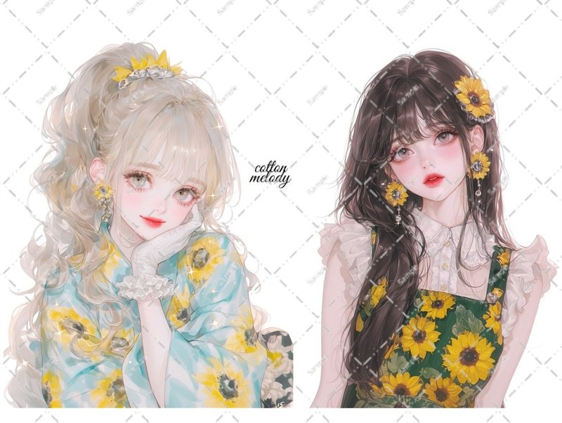 original sticker no.6293 人物贴纸 原创贴纸 人物贴纸 女孩贴纸 原创人物贴纸 - 贴纸 - 纸 