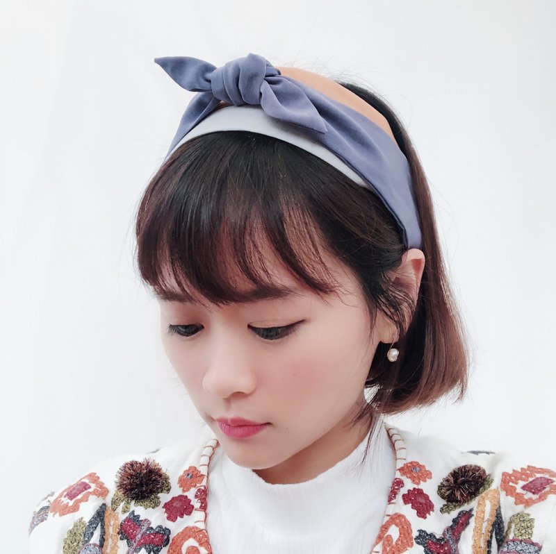 慢慢喜欢妳  三用松紧发带 好烦小姐 howfan - 发带/发箍 - 棉．麻 紫色