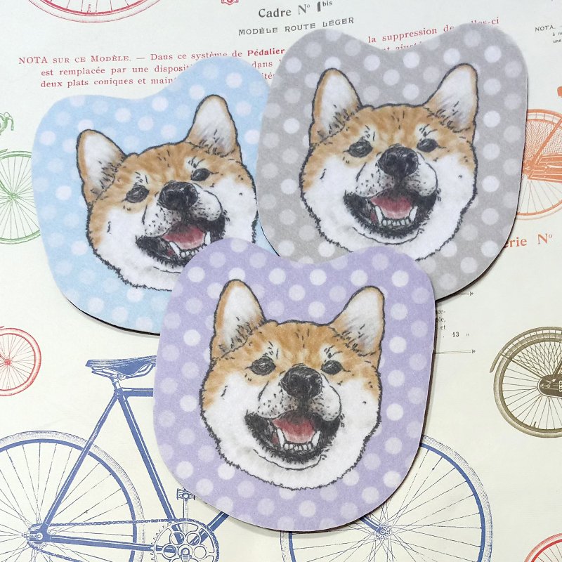 柴犬-大头杯垫-不织布吸水杯垫~ - 杯垫 - 聚酯纤维 