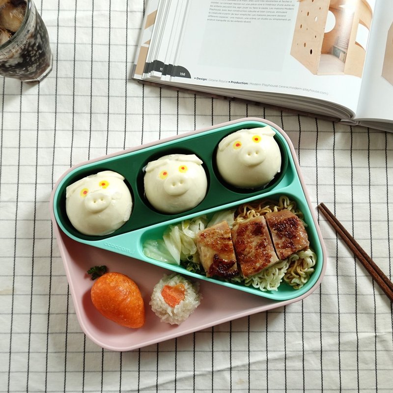 几何分隔硅胶餐盘【多款】-韩国ccaccam.j美型抖兜调色餐盘 - 儿童餐具/餐盘 - 硅胶 多色