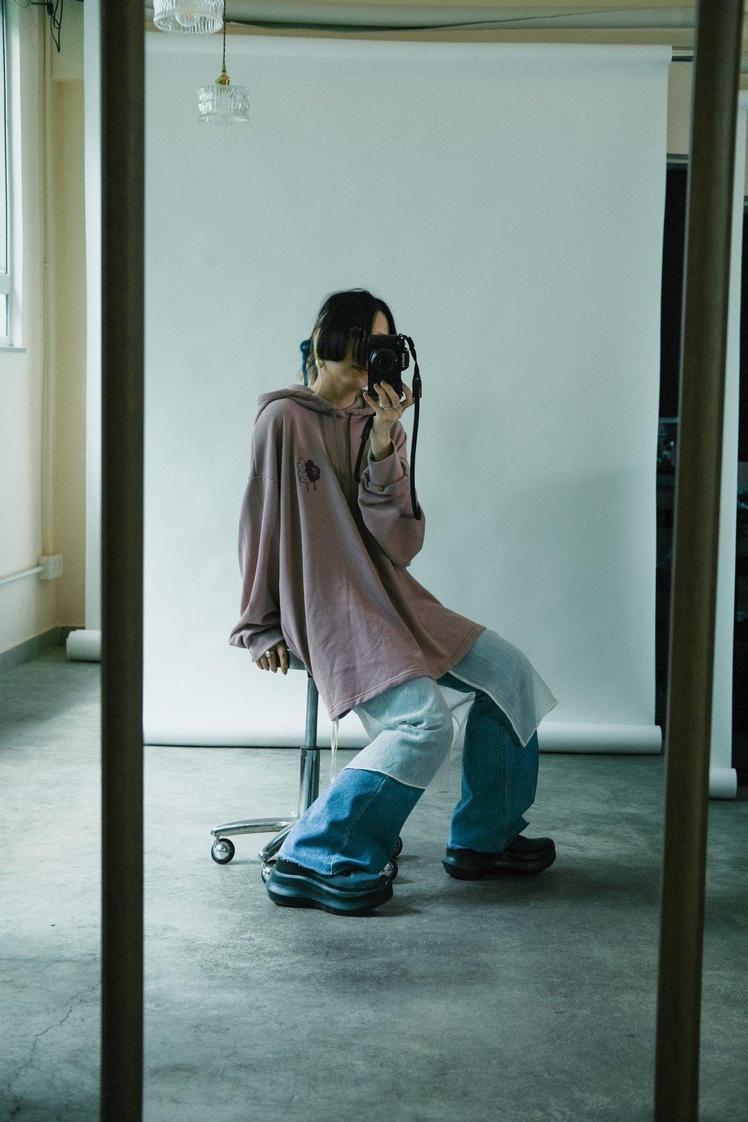 Twins Tee Oversized Hoodie (Dirty Purple) 宽松卫衣 大学 T - 中性连帽卫衣/T 恤 - 棉 紫色