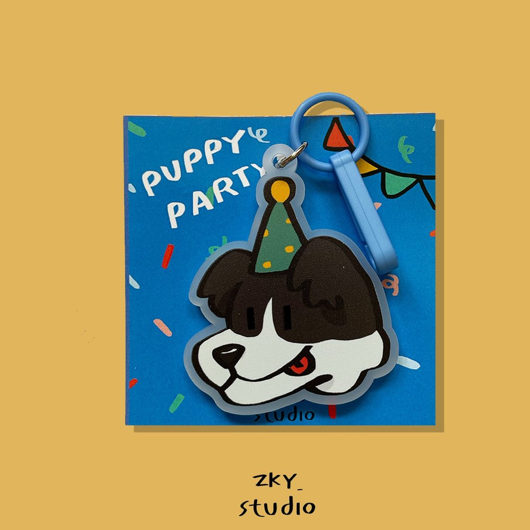 Puppy Party 边牧造型压克力钥匙圈 - 吊饰 - 压克力 