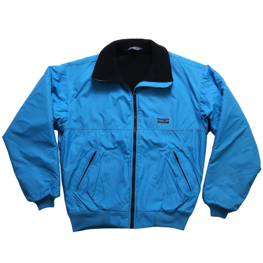 美国制 80s Patagonia 蓝色防风外套 铺棉外套 古着外套 - 男装外套 - 尼龙 蓝色