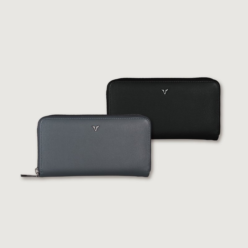 【结帐赠擦拭布乙条】亚岱尔 8卡拉链长夹-黑色/VA139W015BK - 皮夹/钱包 - 真皮 多色