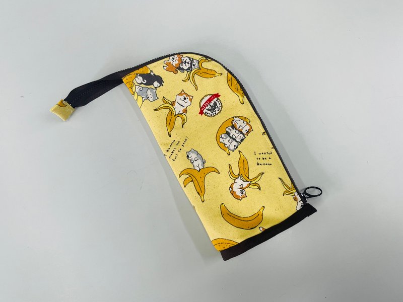 直立式笔袋-蕉柴烈火 - 铅笔盒/笔袋 - 棉．麻 黄色