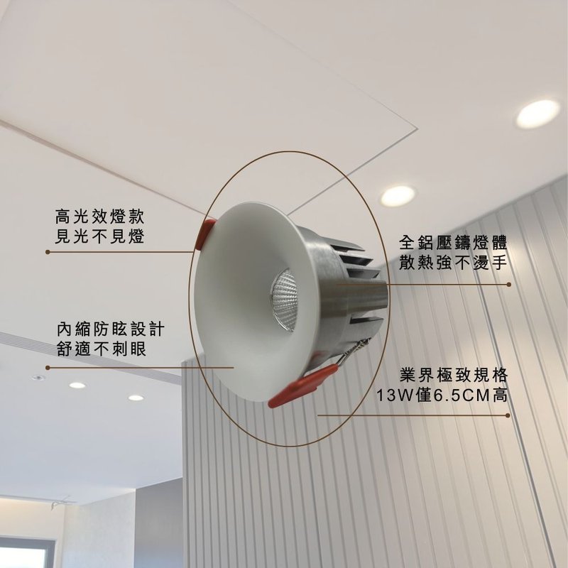 【LYT热销爆款】13高瓦数×细边框防眩崁灯/仿石膏质感/照明推荐 - 灯具/灯饰 - 铝合金 